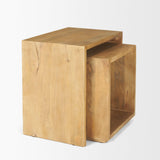 Mercana Alanna 22.0L x 15.0W x 22.0H Set of 2 Brown Wood Nesting Accent Tables