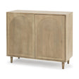 Mercana Tucker Light Brown Wood w/ Carved Arch Pattern 2 Door Accent Cabinet