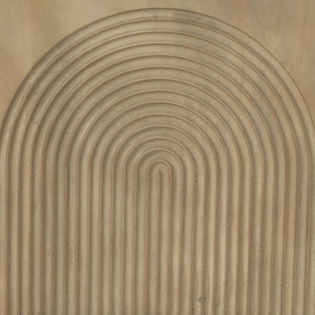 Mercana Tucker Light Brown Wood w/ Carved Arch Pattern 2 Door Accent Cabinet