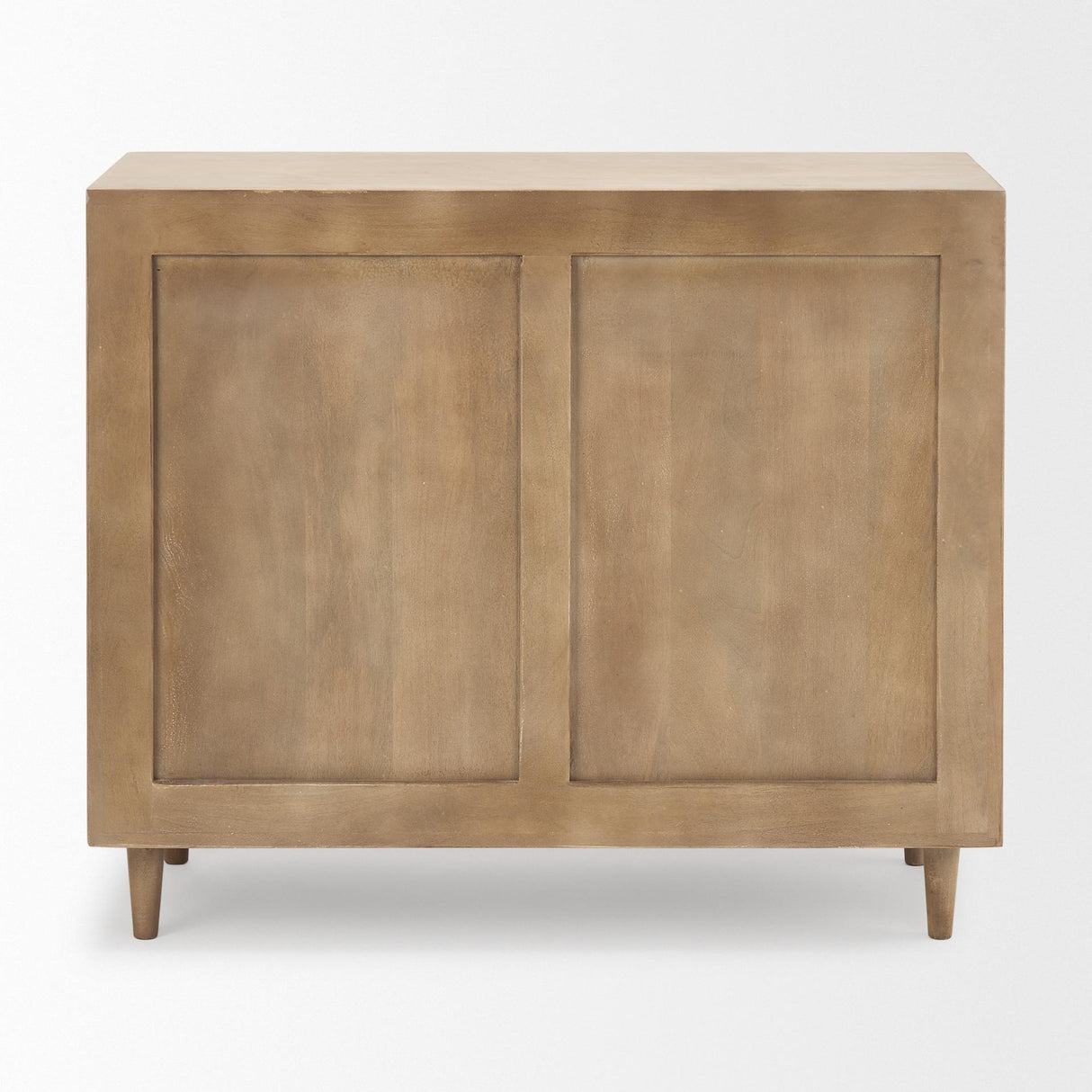 Mercana Tucker Light Brown Wood w/ Carved Arch Pattern 2 Door Accent Cabinet