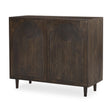 Mercana Tucker Dark Brown Wood w/ Carved Arch Pattern 2 Door Cabinet