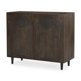 Mercana Tucker Dark Brown Wood w/ Carved Arch Pattern 2 Door Cabinet