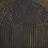 Mercana Tucker Dark Brown Wood w/ Carved Arch Pattern 2 Door Cabinet