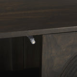 Mercana Tucker Dark Brown Wood w/ Carved Arch Pattern 2 Door Cabinet