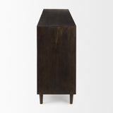 Mercana Tucker Dark Brown w/ Carved Arch Pattern 4 Door Sideboard