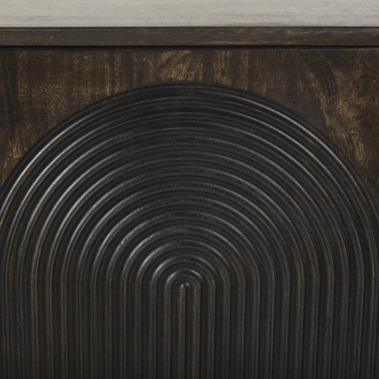 Mercana Tucker Dark Brown w/ Carved Arch Pattern 4 Door Sideboard