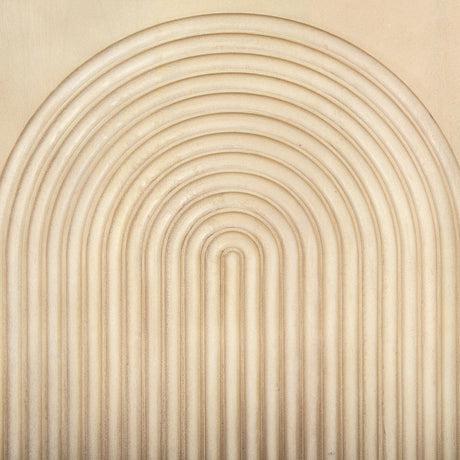 Mercana Tucker Light Brown Wood w/ Carved Arch Pattern 4 Door Sideboard