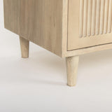 Mercana Tucker Light Brown Wood w/ Carved Arch Pattern 4 Door Sideboard