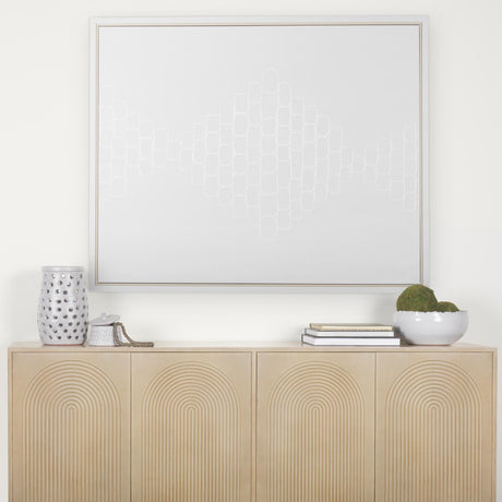 Mercana Tucker Light Brown Wood w/ Carved Arch Pattern 4 Door Sideboard