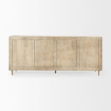 Mercana Tucker Light Brown Wood w/ Carved Arch Pattern 4 Door Sideboard