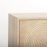 Mercana Tucker Light Brown Wood w/ Carved Arch Pattern 4 Door Sideboard