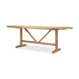 Mercana Viktor 94"L Light Brown Solid Wood Dining Table