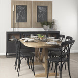Mercana Viktor 94"L Light Brown Solid Wood Dining Table