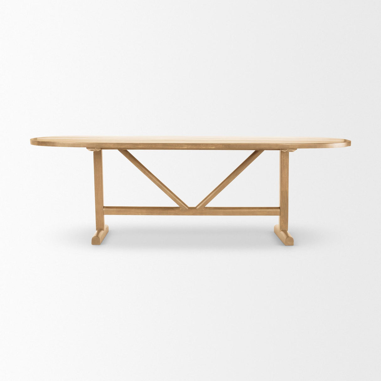 Mercana Viktor 94"L Light Brown Solid Wood Dining Table