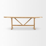 Mercana Viktor 94"L Light Brown Solid Wood Dining Table