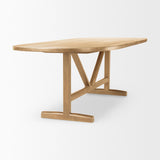 Mercana Viktor 94"L Light Brown Solid Wood Dining Table