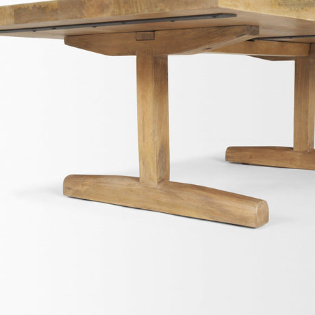 Mercana Viktor 55"L Light Brown Solid Wood Coffee Table