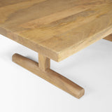 Mercana Viktor 55"L Light Brown Solid Wood Coffee Table