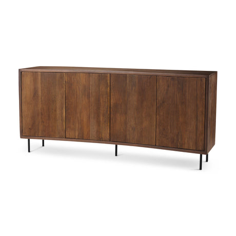 Mercana Lance 70.0L x 15.0W x 32.0H Medium Brown Solid Wood Sideboard