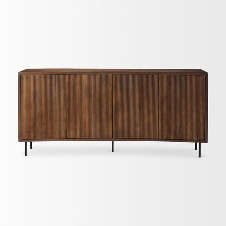 Mercana Lance 70.0L x 15.0W x 32.0H Medium Brown Solid Wood Sideboard