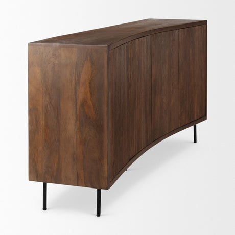 Mercana Lance 70.0L x 15.0W x 32.0H Medium Brown Solid Wood Sideboard