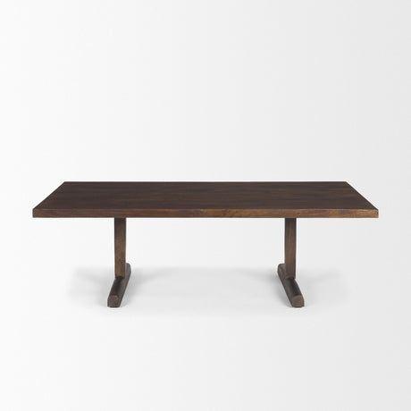Mercana Viktor 55"L Dark Brown Solid Wood Coffee Table