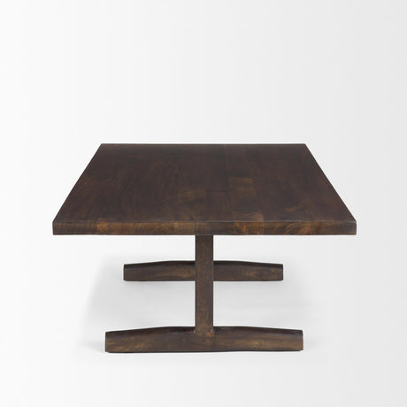 Mercana Viktor 55"L Dark Brown Solid Wood Coffee Table
