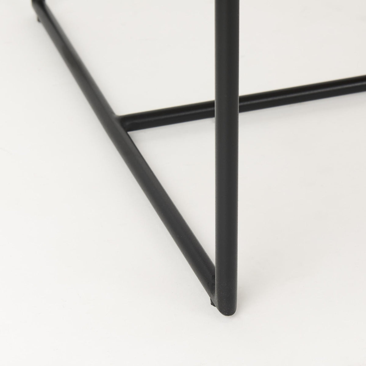 Mercana Stamford Beige Upholstered Seat w/ Wood Back, Black Metal Frame Dining Chair w/ Arms