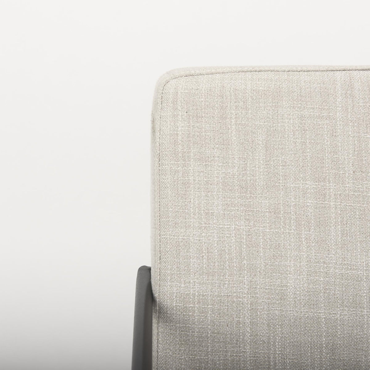 Mercana Stamford Beige Upholstered Seat w/ Wood Back, Black Metal Frame Dining Chair w/ Arms