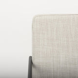 Mercana Stamford Beige Upholstered Seat w/ Wood Back, Black Metal Frame Dining Chair w/ Arms
