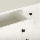 Mercana Savannah White Fir Veneer w/ Gray Metal 6-Drawer Sideboard