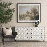 Mercana Savannah White Fir Veneer w/ Gray Metal 6-Drawer Sideboard