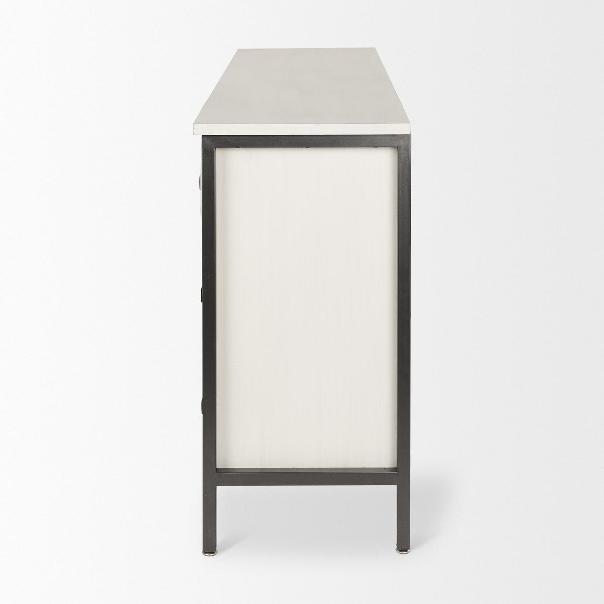 Mercana Savannah White Fir Veneer w/ Gray Metal 6-Drawer Sideboard