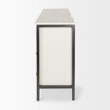 Mercana Savannah White Fir Veneer w/ Gray Metal 6-Drawer Sideboard