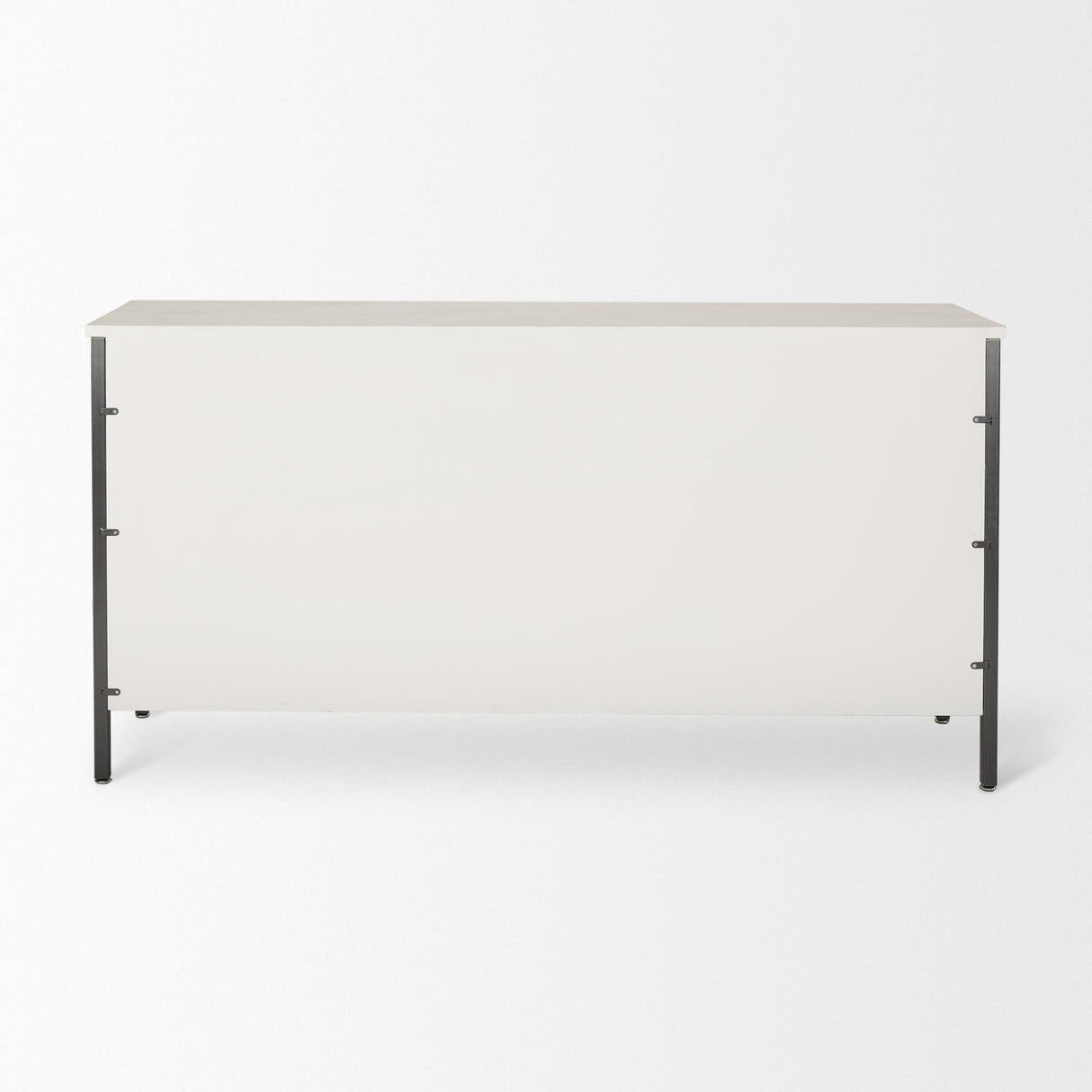 Mercana Savannah White Fir Veneer w/ Gray Metal 6-Drawer Sideboard