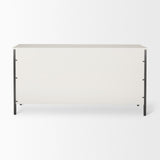 Mercana Savannah White Fir Veneer w/ Gray Metal 6-Drawer Sideboard