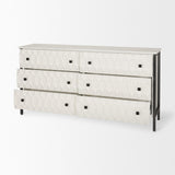 Mercana Savannah White Fir Veneer w/ Gray Metal 6-Drawer Sideboard