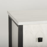 Mercana Savannah White Fir Veneer w/ Gray Metal 6-Drawer Sideboard
