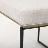 Mercana Stamford Beige Upholstered Seat w/ Wood Back, Black Metal Frame Dining Chair