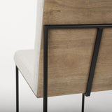 Mercana Stamford Beige Upholstered Seat w/ Wood Back, Black Metal Frame Dining Chair