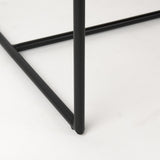 Mercana Stamford Beige Upholstered Seat w/ Wood Back, Black Metal Frame Dining Chair