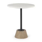 Mercana Maxwell Marble Top Pedestal End/Side Table