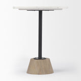 Mercana Maxwell Marble Top Pedestal End/Side Table