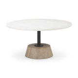 Mercana Maxwell Marble Top Pedestal Base Round Coffee Table