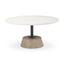 Mercana Maxwell Marble Top Pedestal Base Round Coffee Table