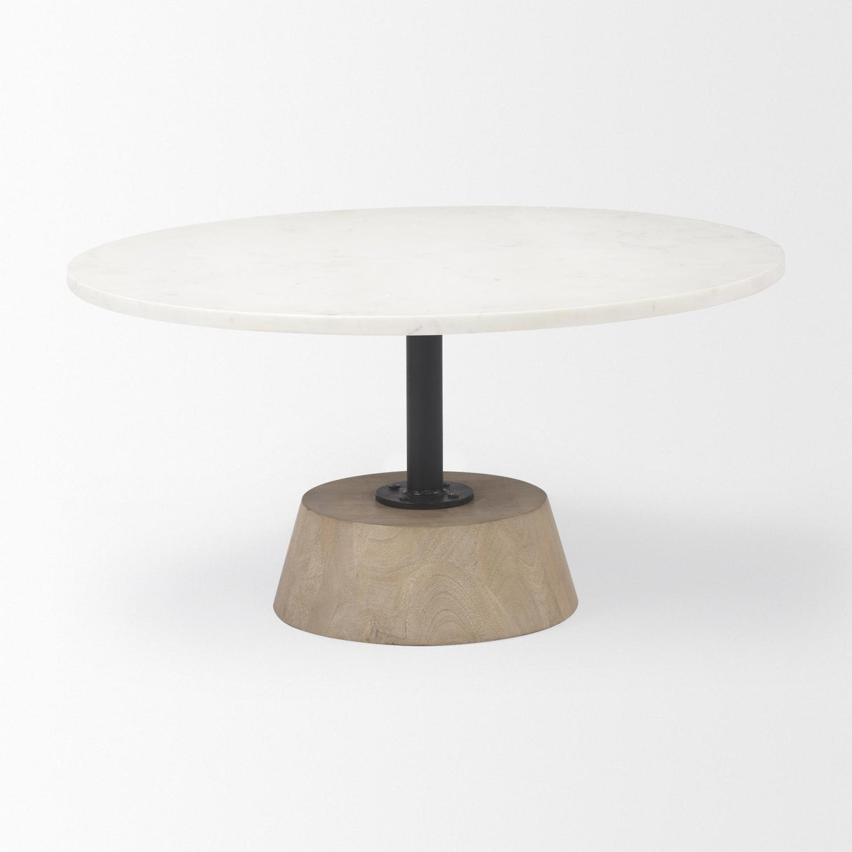 Mercana Maxwell Marble Top Pedestal Base Round Coffee Table