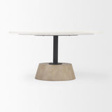 Mercana Maxwell Marble Top Pedestal Base Round Coffee Table