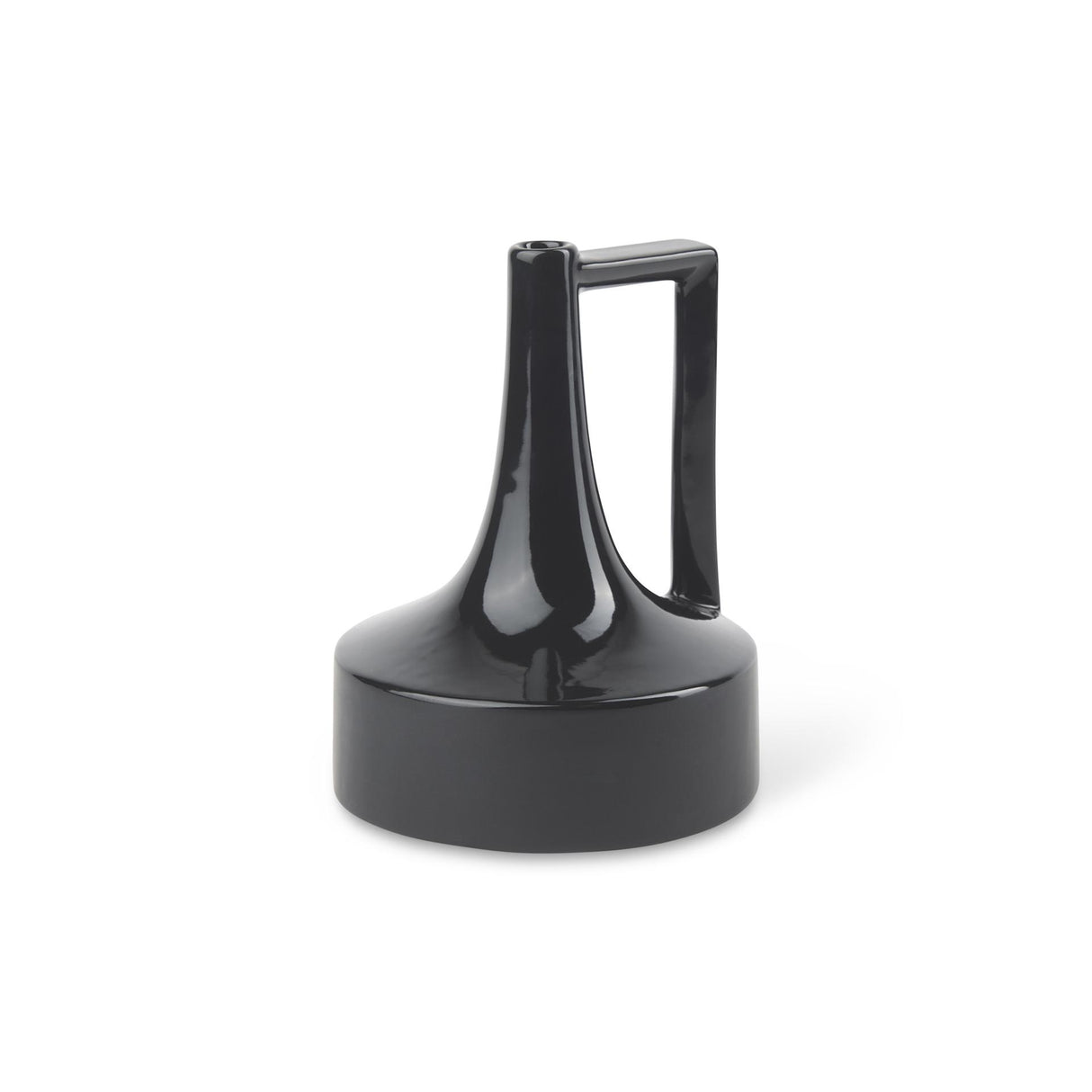 Mercana Burton 8.3H Small Glossy and Matte Black Ceramic Jug Vase