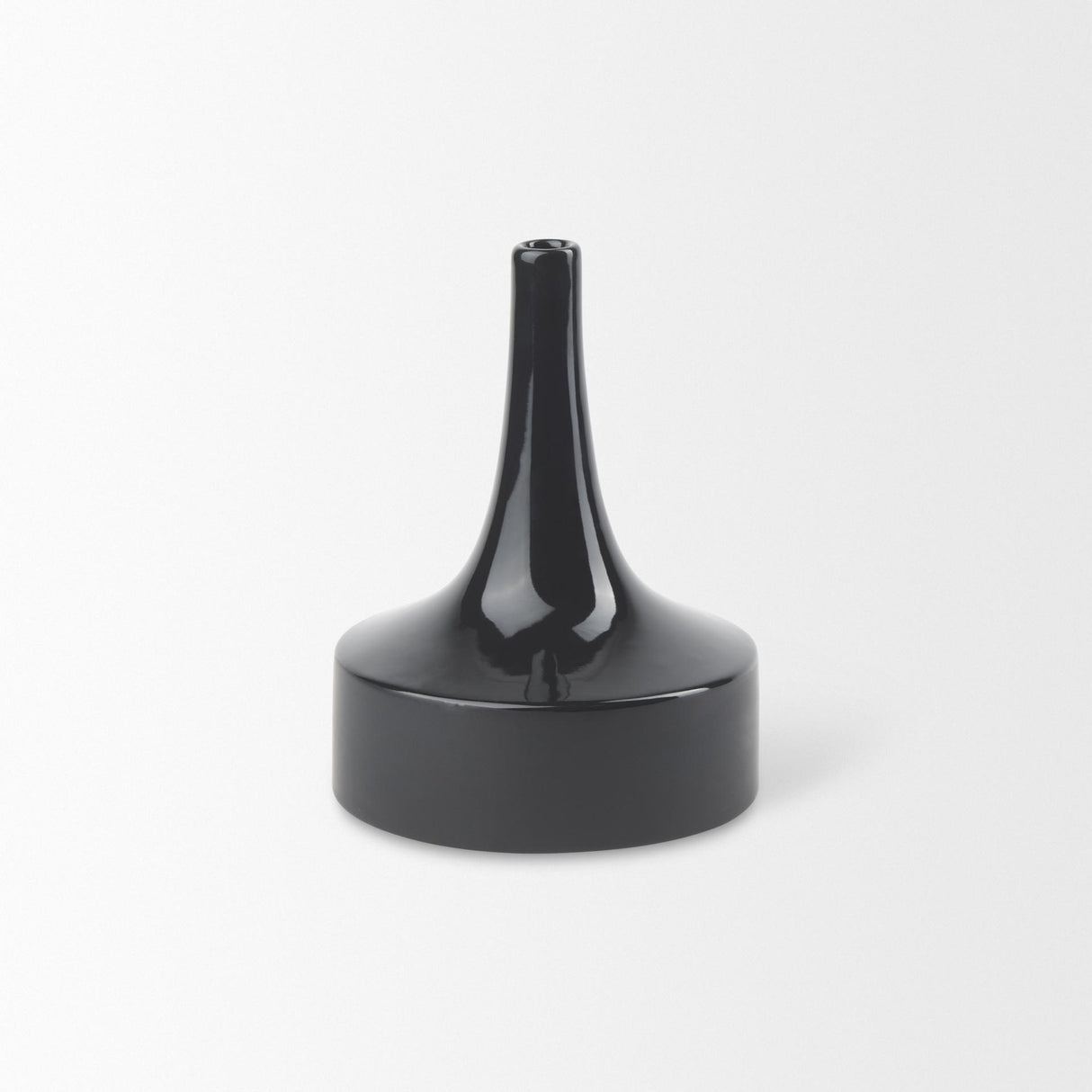 Mercana Burton 8.3H Small Glossy and Matte Black Ceramic Jug Vase