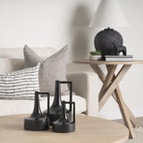Mercana Burton 11.6H Medium Glossy and Matte Black Ceramic Jug Vase